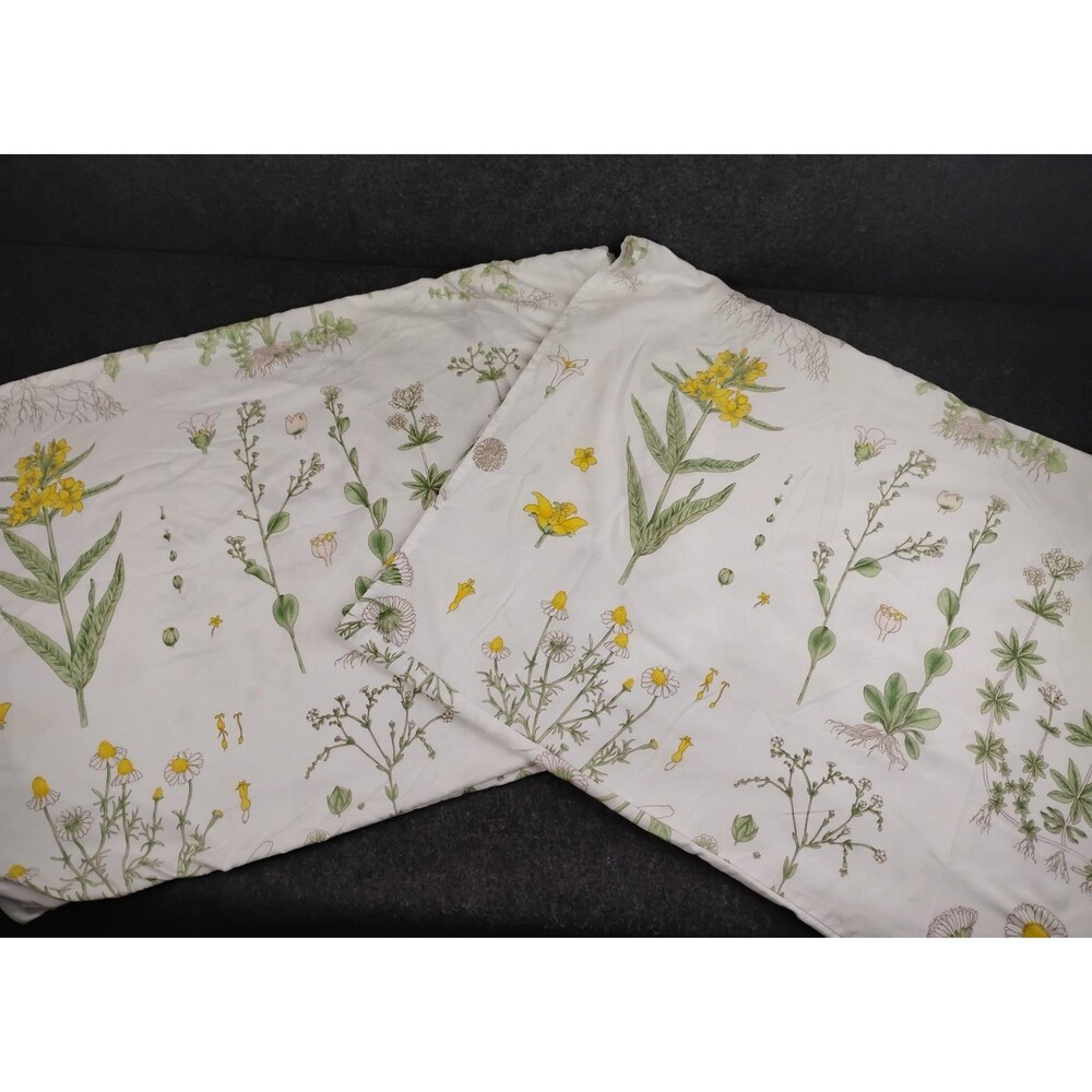 2 WAKE IN CLOUD Strandkrypa BOTANICAL FLORAL YELLOW STANDARD PILLOW SHAMS 19X24